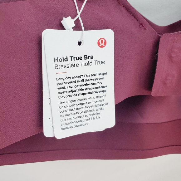 NWT Lululemon Hold True Bra Light Red Garnet 34D - Picture 6 of 12